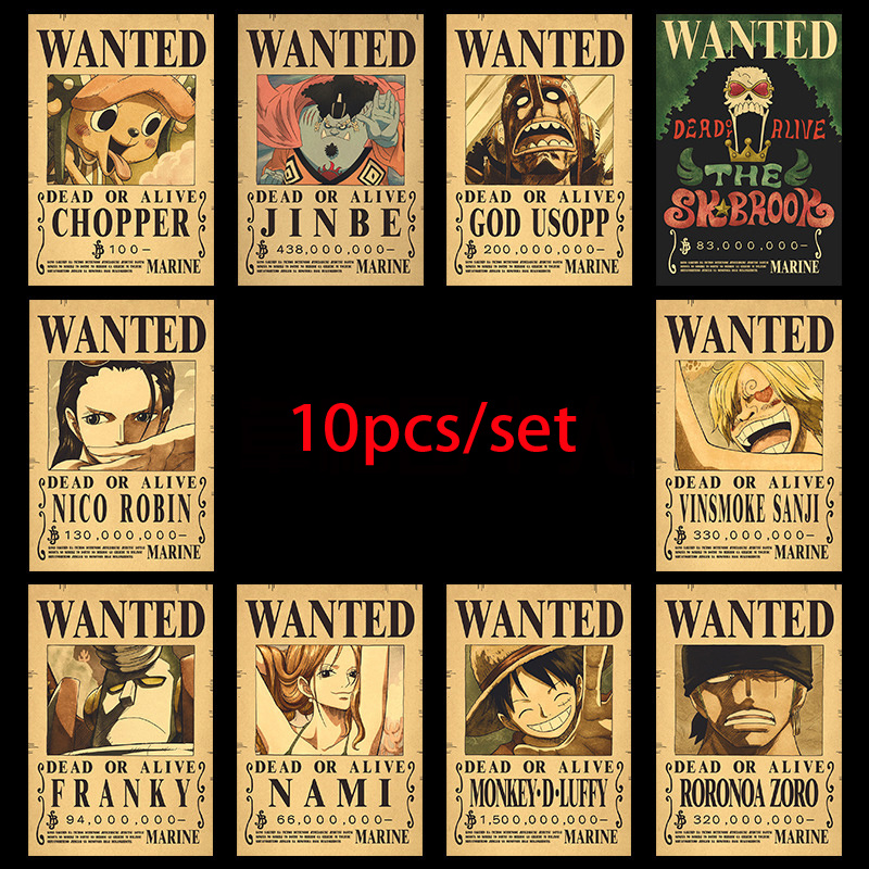 Vintage Collectible Dolls - 10 قطع ملصقات مطلوبين أنمي ون