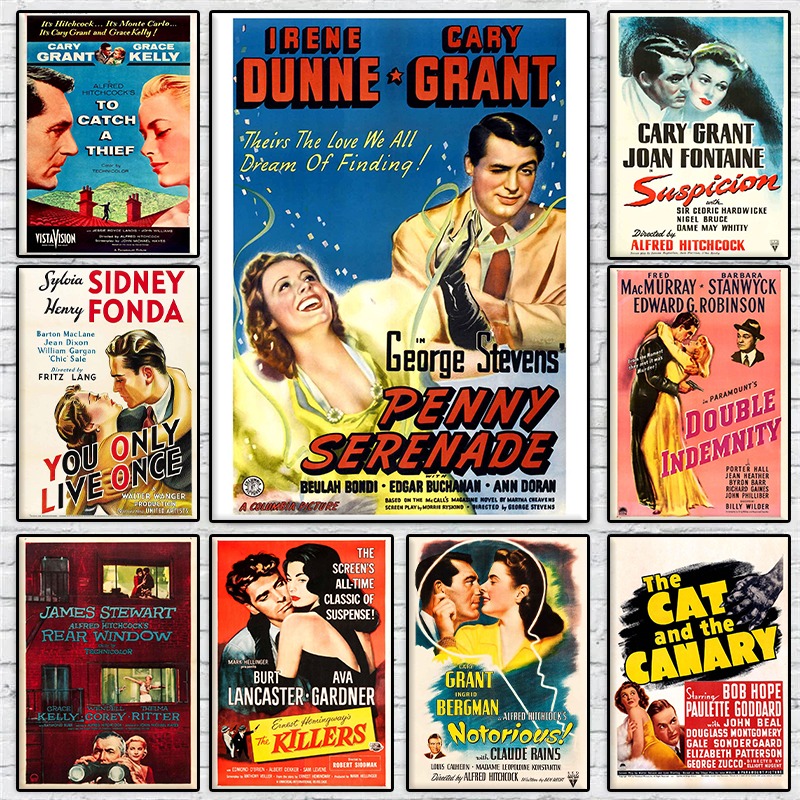 Vintage Collectible Furniture - مجموعة ملصقات أفلام الحب الكلاسيكية الأمريكية