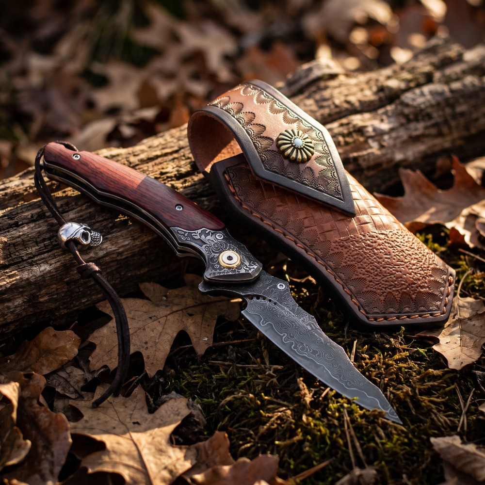 Vintage Collectible Pocket Knives - سكين قابل للطي بنقش عتيق، نصل