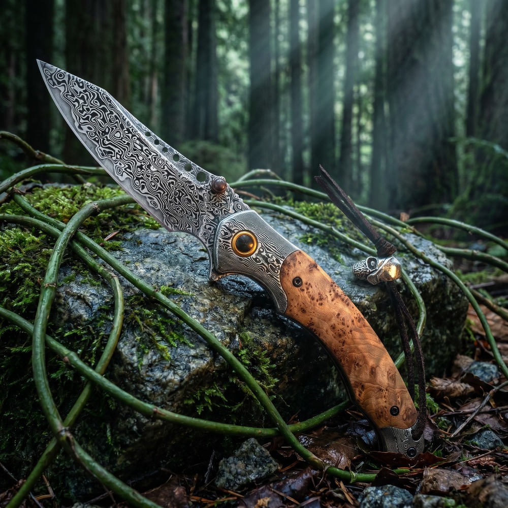 Vintage Collectible Pocket Knives - سكين جيب قابل للطي بنمط دمشقي