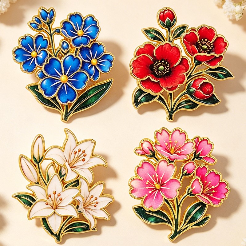 دبوس زخرفي مينا ملون بنمط زهور - مراجعة Vintage Items وسعره