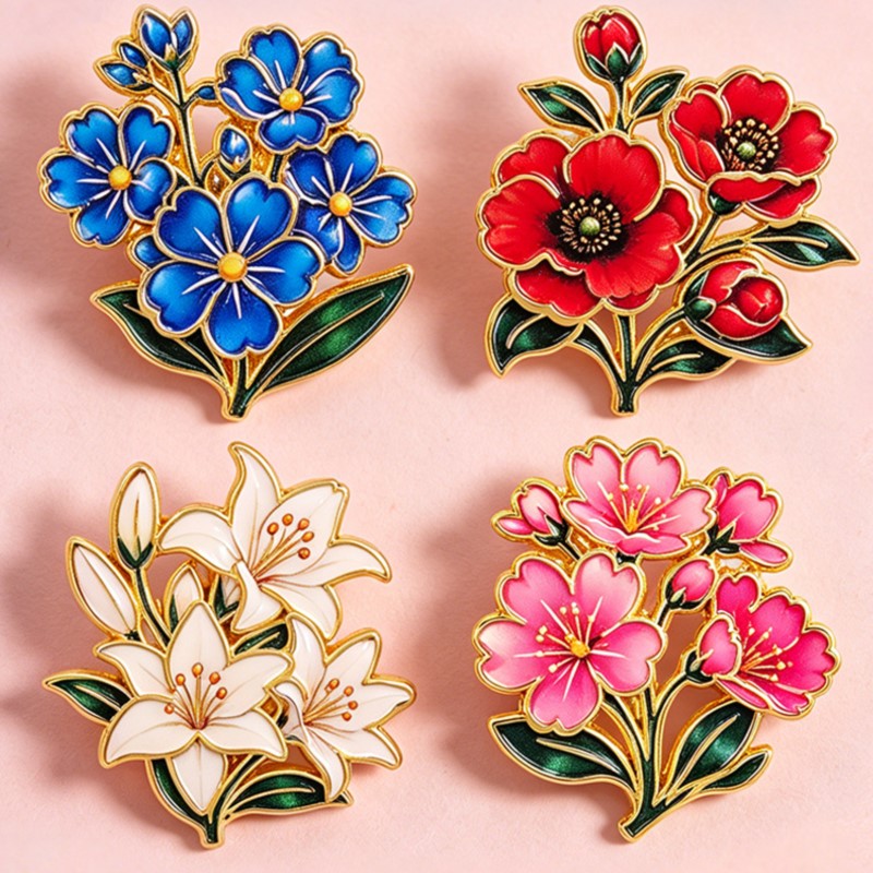 دبوس زخرفي مينا ملون بنمط زهور - مراجعة Vintage Items وسعره