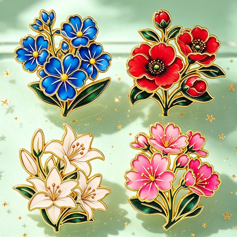 دبوس زخرفي مينا ملون بنمط زهور - مراجعة Vintage Items وسعره