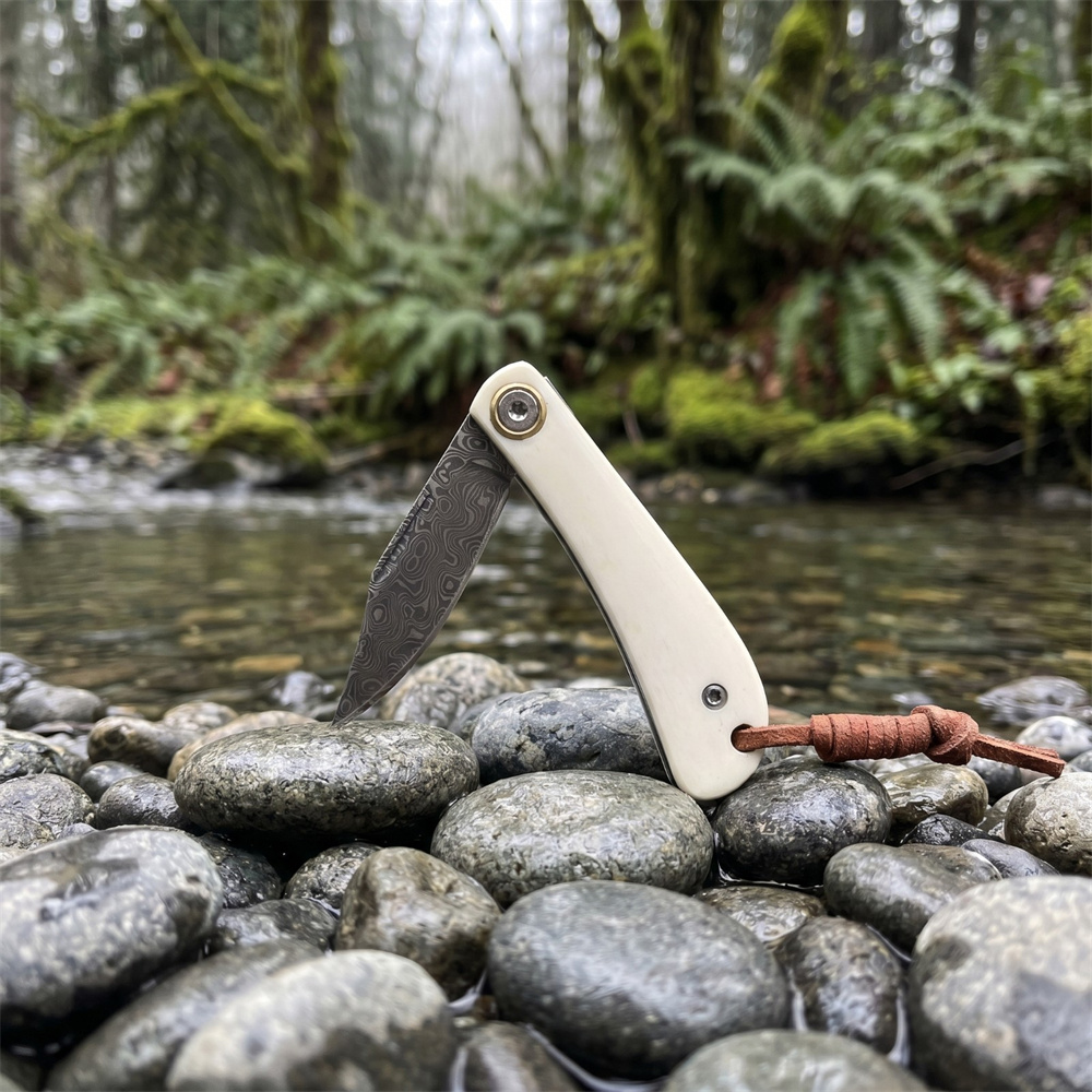 سكين جيب دمشقي قابل للطي بتصمي - مراجعة Vintage Collectible Pocket Knives وسعره